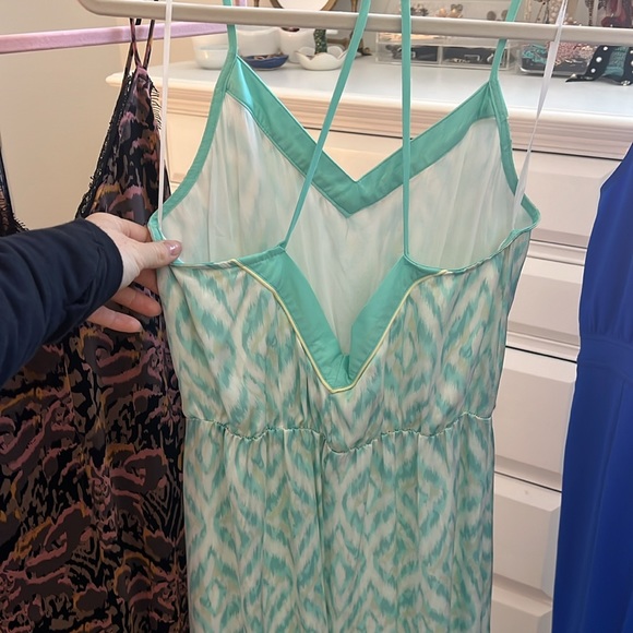 Blue & Green Maxi Formal Dress - Picture 2 of 3